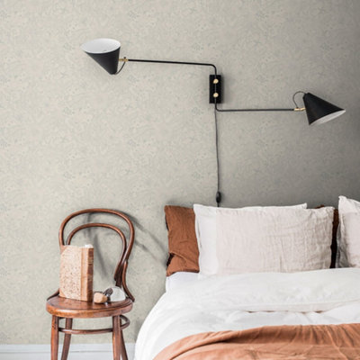 Galerie Sommarang White Mono Flora Wallpaper Roll from B&Q