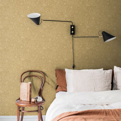 Galerie Sommarang Ochre Mono Flora Wallpaper Roll from B&Q
