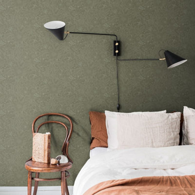 Galerie Sommarang Green Mono Flora Wallpaper Roll from B&Q