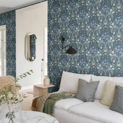Galerie Sommarang 2 Blue Froso Floral Wallpaper Roll from B&Q