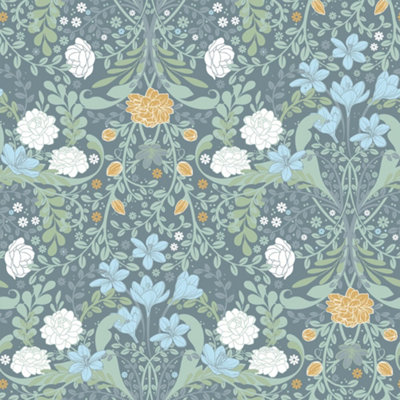 Galerie - Sommarang 2 - Floral Wallpaper - Blue - Image 3
