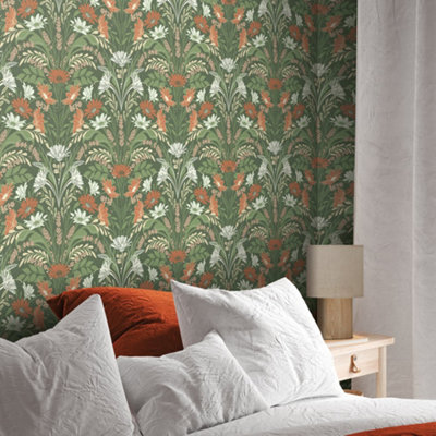 Galerie Sommarang 2 Green Varmdo Floral Wallpaper Roll from B&Q