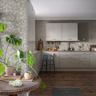 Galerie Apelviken 2 Grey Blush Floral Woodland Smooth Wallpaper from B&Q