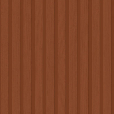 I Love Wallpaper Contemporary Wood Slat Wallpaper In Terracotta from B&Q