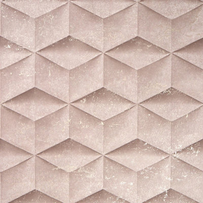 I Love Wallpaper Architectural Concrete Wallpaper In Blush And Gold from B&Q