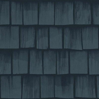 I Love Wallpaper Colorado Wood Tile Wallpaper In Navy from B&Q