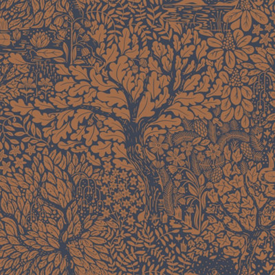 Galerie Hjarterum Collection Green Olle Forest Leaf Motif Wallpaper Roll from B&Q