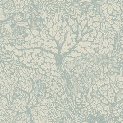 Galerie Hjarterum Collection Orange Olle Forest Leaf Motif Wallpaper Roll from B&Q