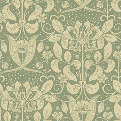 Galerie Hjarterum Collection Blue Berit Honeysuckle Trellis Wallpaper Roll from B&Q