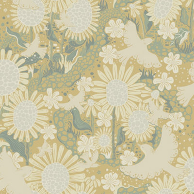 Galerie - S63010 - Yellow Bird Wallpaper - Yellow - Image 3