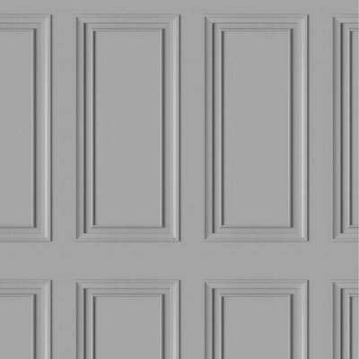 Rasch Wooden Dimension Panelling Effect Grey Decorative Luxury Wallpaper 283258 from B&Q