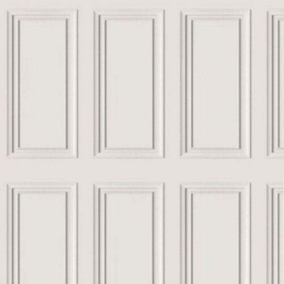 Rasch Wooden Dimension Panelling Effect Off-White Wallpaper 283265 from B&Q