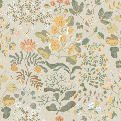 Galerie Grey Fagring Floral Wallpaper