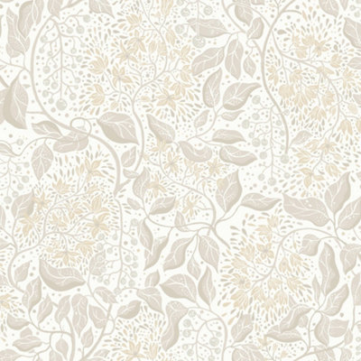 B&Q -  Fagring Floral Beige Wallpaper