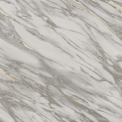 Rasch Realistic Marble Effect Metallic Shimmer Smooth Wallpaper Feature Wall Grey 284378 from B&Q