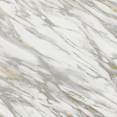 Rasch Realistic Marble Effect Metallic Shimmer Smooth Wallpaper Feature Wall White 284392 from B&Q