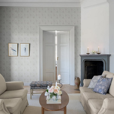 Galerie Hidden Treasures Cream Anemone Floral Wallpaper Roll from B&Q