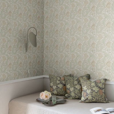 Galerie Hidden Treasures Beige Anemone Floral Wallpaper Roll from B&Q