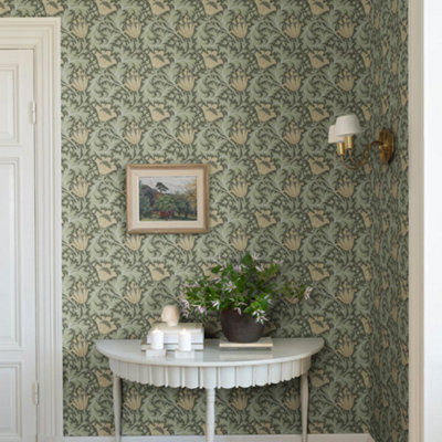 Galerie Hidden Treasures Yellow Anemone Floral Wallpaper Roll from B&Q