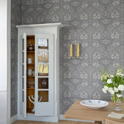 Galerie Hidden Treasures Grey African Marigold Wallpaper Roll from B&Q