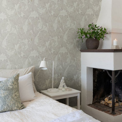 Galerie Hidden Treasures Cream Floral Granville Leaf Wallpaper Roll from B&Q