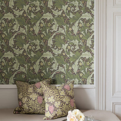 Galerie Hidden Treasures Purple Floral Granville Leaf Wallpaper Roll from B&Q
