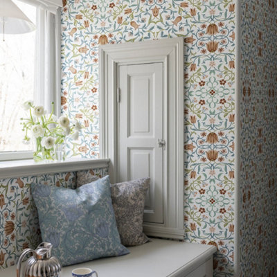 Galerie Hidden Treasures Red Floral No 1 Holland Park Wallpaper Roll from B&Q