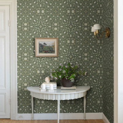 Galerie Hidden Treasures Green Floral No 1 Holland Park Wallpaper Roll from B&Q
