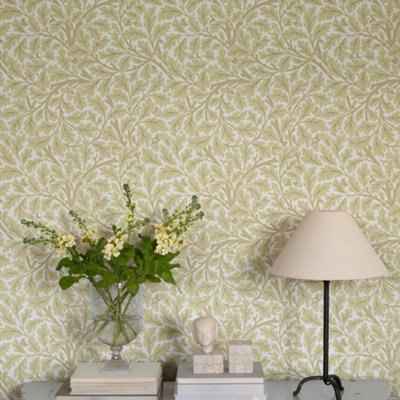 Galerie Hidden Treasures Beige Oak Tree Leaf Wallpaper Roll from B&Q