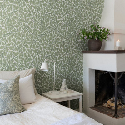 Galerie Hidden Treasures Green Oak Tree Leaf Wallpaper Roll from B&Q
