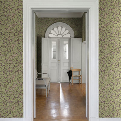 Galerie Hidden Treasures Purple Oak Tree Leaf Wallpaper Roll from B&Q