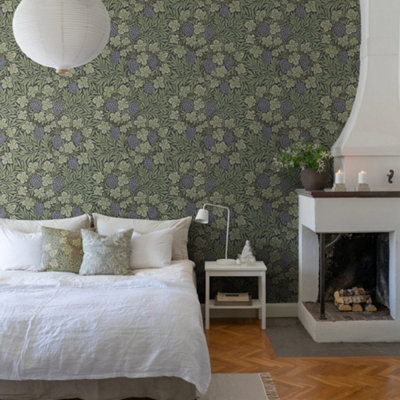 Galerie Hidden Treasures Purple Leafy Grape Vine Wallpaper Roll from B&Q