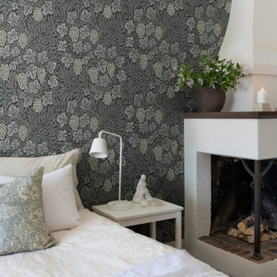 Galerie Hidden Treasures Blue Leafy Grape Vine Wallpaper Roll from B&Q