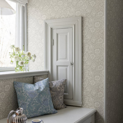 Galerie Hidden Treasures Beige Floral Mallow Wallpaper Roll from B&Q