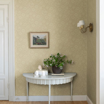 Galerie Hidden Treasures Yellow Floral Mallow Wallpaper Roll from B&Q