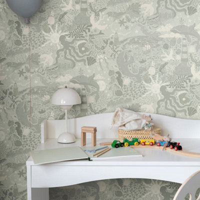 Galerie Resan Green Havet Nautical Wallpaper from B&Q