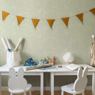 Galerie Resan Light Green Stjärnhimlen Star Trail Wallpaper from B&Q