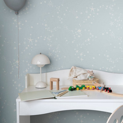 Galerie Resan Light Blue Stjärnhimlen Star Trail Wallpaper from B&Q