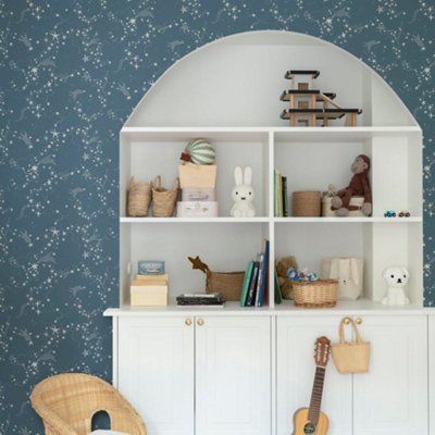 Galerie Resan Dark Blue Stjärnhimlen Star Trail Wallpaper from B&Q