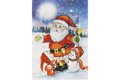 Groves Of Thames Counted Cross Stitch Kit: Greetings Card: Santa Claus from B&Q
