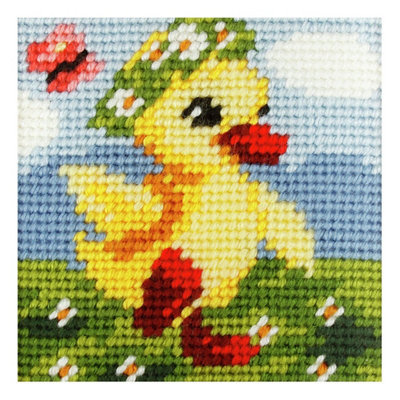 Groves Of Thames Emb Kit Chick - Needlepoint Kit: My First Embroidery: Chick - Orchidea Size 6.5