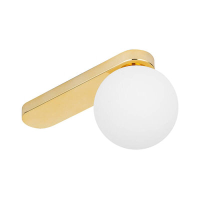 Edit Bianca Flush Ceiling Light Gold from B&Q