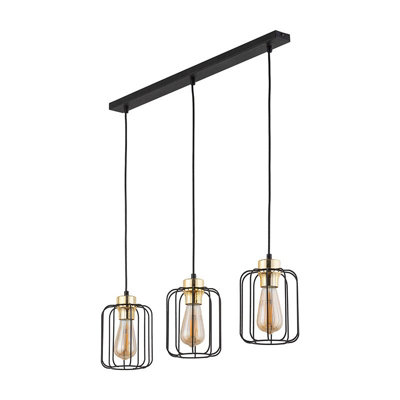 Edit Galaxy 3 Light Bar Ceiling Pendant Black / Gold from B&Q