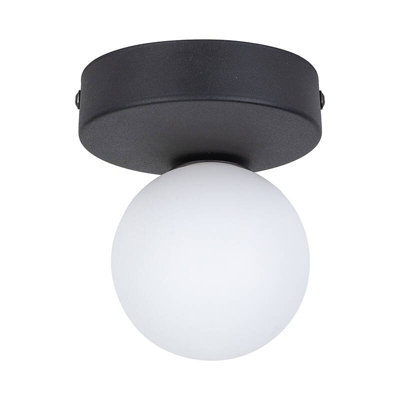 Edit Bianca Flush Ceiling Light Black from B&Q