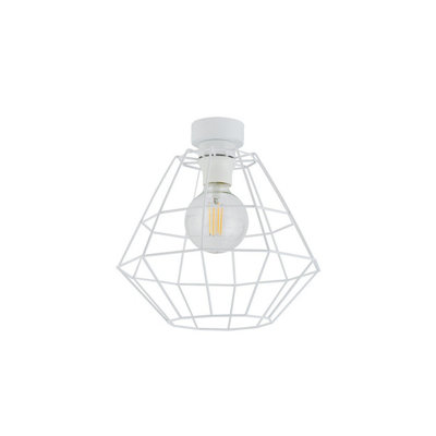 Luminosa Lighting Light/White Luminosa Ing Luminosa Diamond Wire Frame Semi Flush Ceiling 1Xe27 30Cm