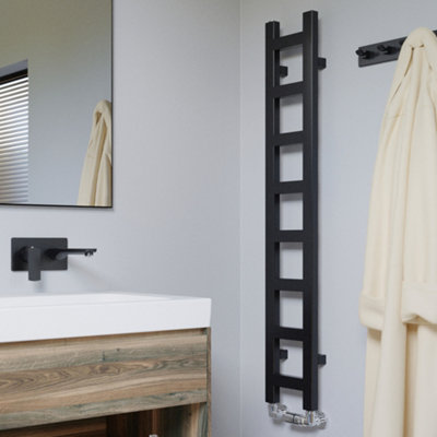 Terma Easy Electric & Gas Flat Towel Warmer (W)200Mm X (H)1280Mm Black