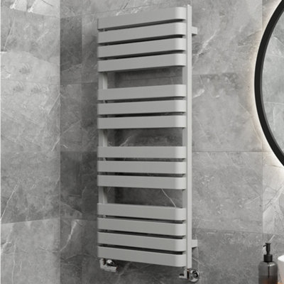 B&Q -  Warp T Bold Grey Hydronic Flat Towel Warmer (W)500mm X (H)1110mm