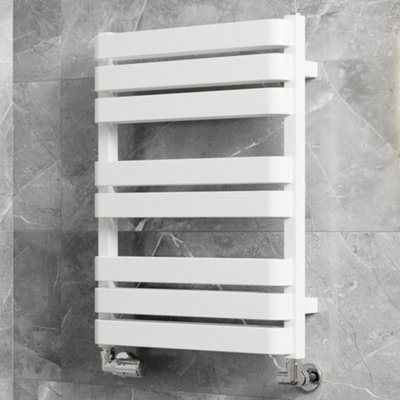 B&Q -  Warp T Bold White Hydronic Flat Towel Warmer (W)500mm X (H)655mm