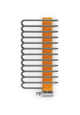 Terma Michelle Heated Towel Rail 780 x 400mm Graphite and Orange - Image 3
