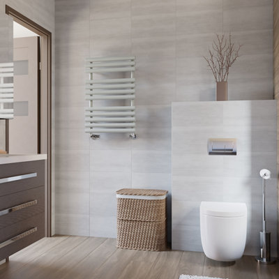 B&Q -  Rolo Salt & Pepper Electric & Gas Towel Warmer (W)520mm X (H)755mm